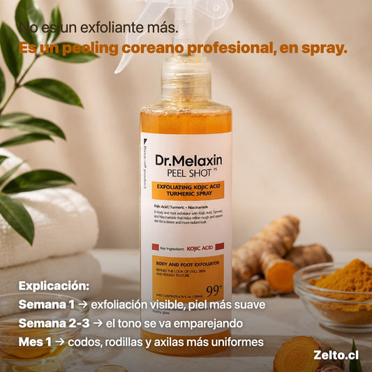 Dr. Melaxin Peel Shot® – Spray Exfoliante de Ácido Kójico y Cúrcuma