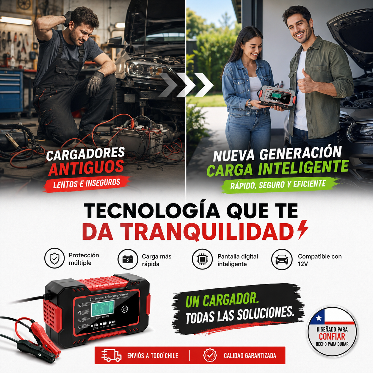 CARGADOR REPARADOR DE BATERIAS PARA AUTO