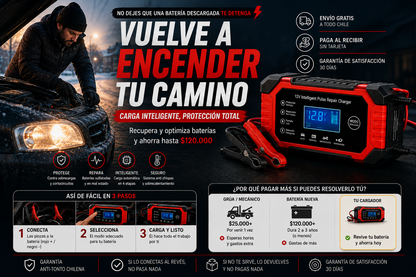 CARGADOR REPARADOR DE BATERIAS PARA AUTO