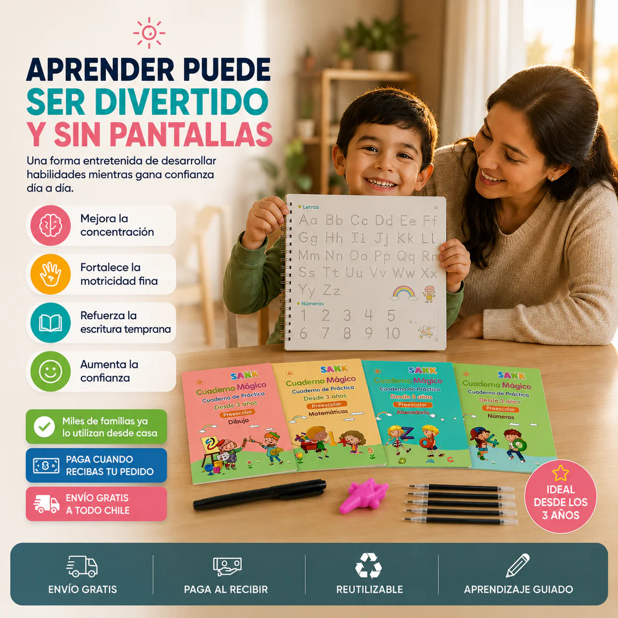 Set Cuaderno Magic Caligrafia Montessori