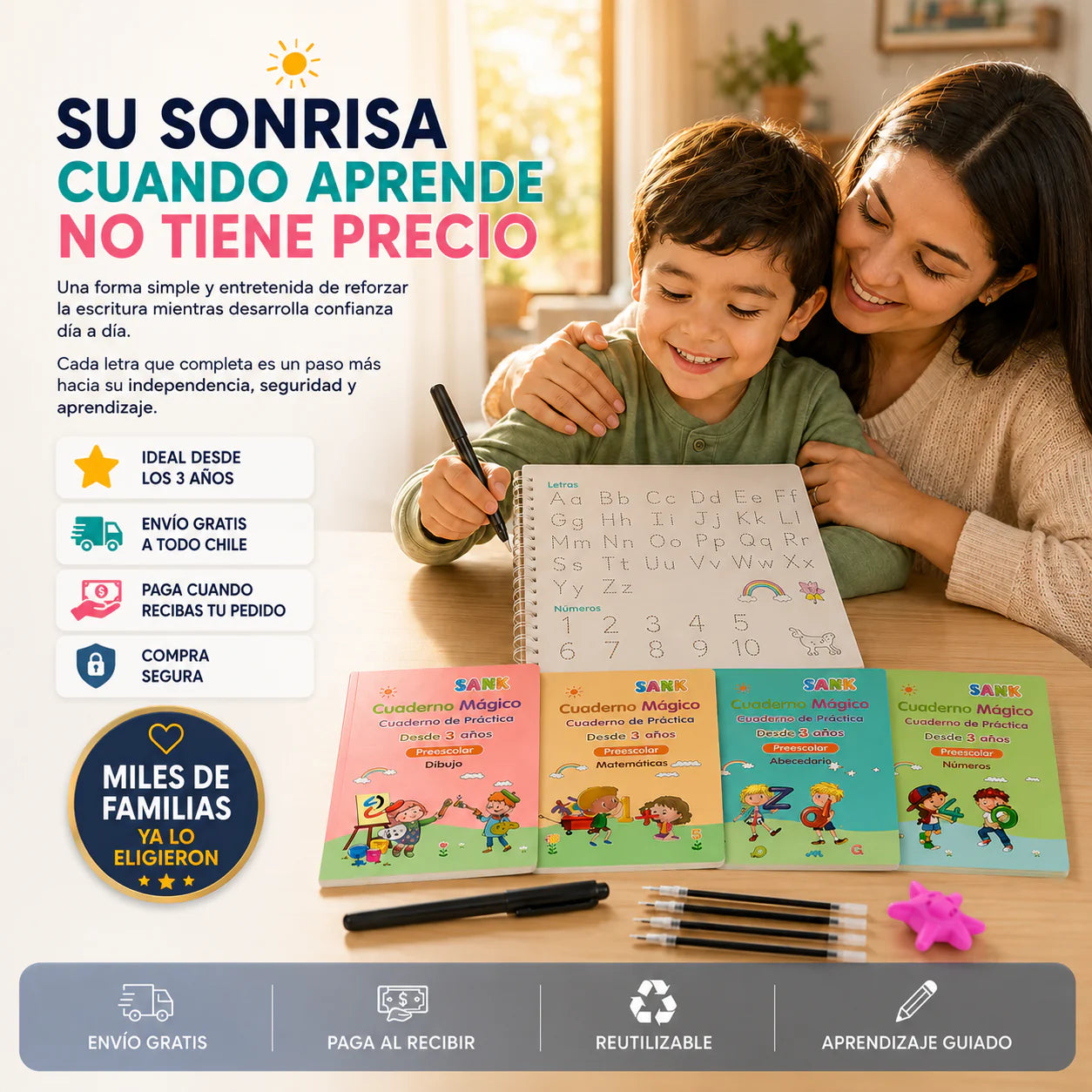 Set Cuaderno Magic Caligrafia Montessori