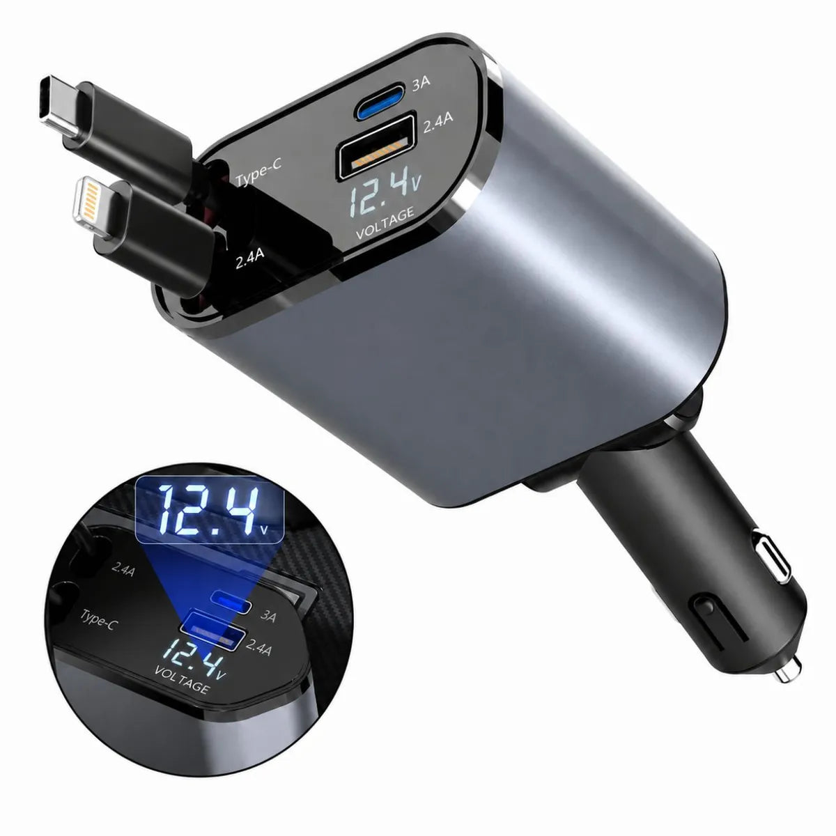 Cargador De Auto 4 En 1 120w