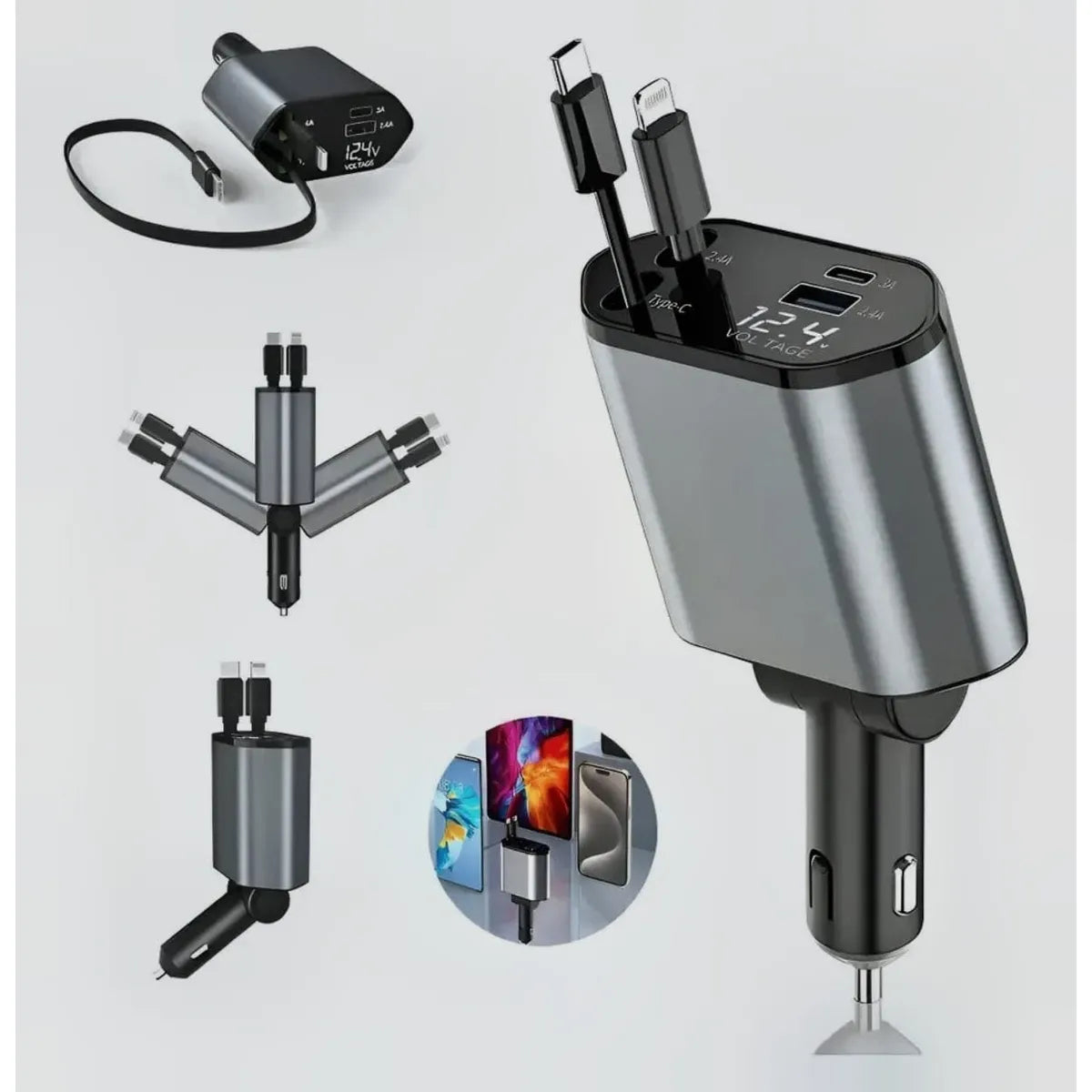 Cargador De Auto 4 En 1 120w